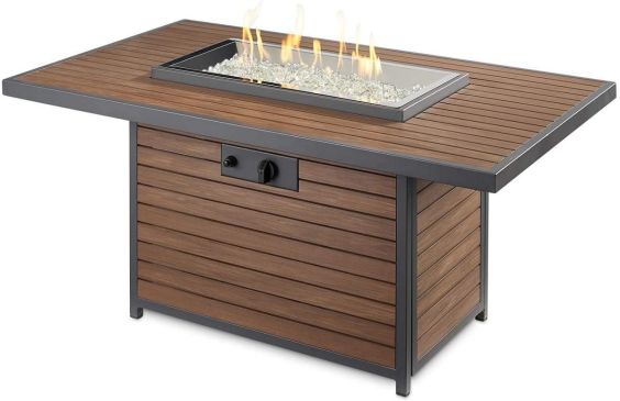 Outdoor GreatRoom Kenwood Rectangular Chat Fire Pit Table - Lifestyle