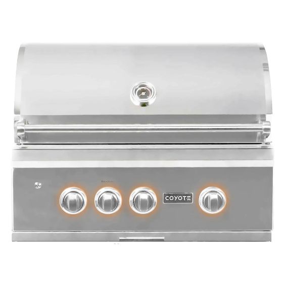 Coyote S-Series 30-Inch 3-Burner Built-In Propane Gas Grill With RapidSear Infrared Burner &amp; Rotisserie - C2SL30LP