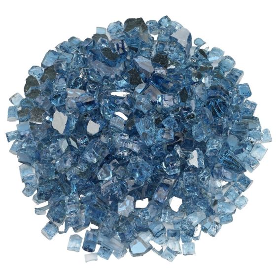 American Fireglass 1/4&quot; Pacific Blue Reflective 10lbs - AFF-PABLRF-10-J