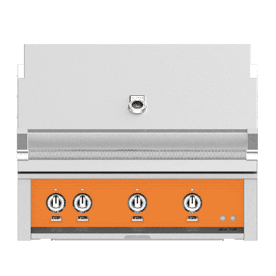 Hestan Steeletto 36&quot; Built-in Grill Trellis, with Sear, and Rotisserie-Orange-Natural Gas