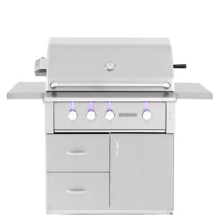 Summerset Alturi 36-in 3 Burner Cart Model Liquid Propane Grill w/ Stainless Steel Burners &amp; Rotisserie - ALT36T-LP/ CART-ALT36