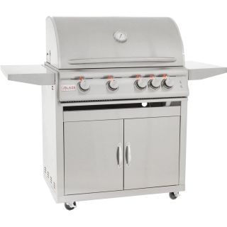 Blaze 32-Inch 4-Burner Freestanding Natural Gas Grill With Rear Infrared Burner & Grill Lights - BLZ-4LTE2-NG + BLZ-4-CART