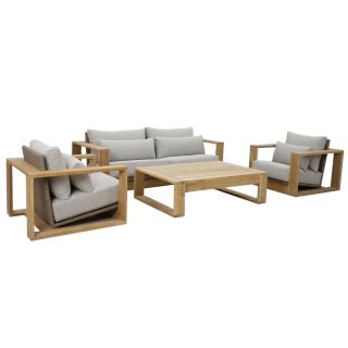 4-Piece Carre Lounge Set w/ Olefin Fabric