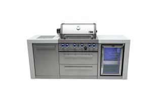 Mont Alpi 400 Deluxe Propane Gas Island Grill W/ Refrigerator Cabinet - MAi400-DFC