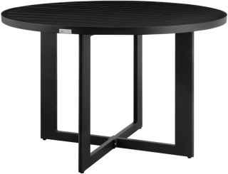 Armen Living Grand Outdoor Patio Round Dining Table in Aluminum- ARMPDTA
