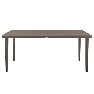 Armen Living Silvana Outdoor Aluminum Gray Rectangle Dining Table- ARMSO