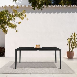 Armen Living Aileen Outdoor Patio Dining Table in Aluminum- ARMENOPDT