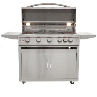 Blaze 40-Inch 5-Burner Freestanding Propane Gas Grill With Rear Infrared Burner & Grill Lights - BLZ-5LTE2-LP + BLZ-5-CART