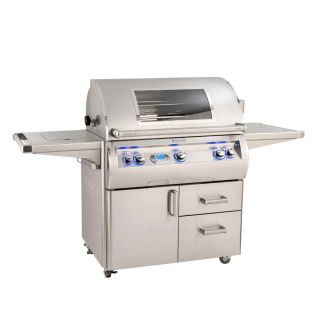 Fire Magic Echelon Diamond E790s Freestanding Gas Grill with Flush Mounted Single Side Burner, Digital Thermometer, and Magic View Window