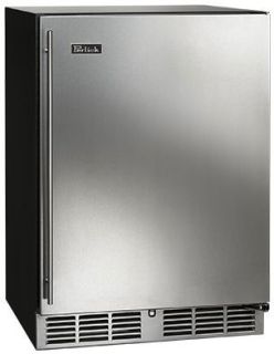 Perlick C-Series 24-Inch Left-Hinge Outdoor Undercounter Refrigerator With Lock - Stainless Steel Solid Door - HC24RO-4-1LL