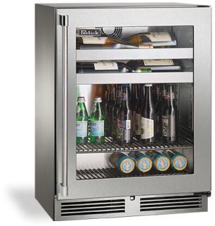 Perlick Signature Series 24-Inch Right-Hinge Outdoor Undercounter Wine Reserve - Panel Ready Glass Door - HH24WO-4-4R