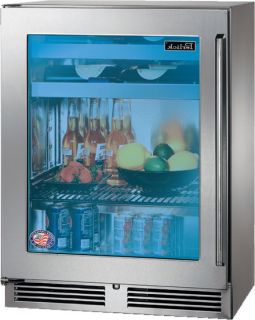 Perlick Signature Series 24-Inch Right-Hinge Outdoor Beverage Center - Panel Ready Glass Door - HH24BO-4-4R