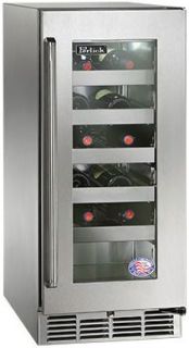 Perlick Signature Series 15-Inch Left-Hinge Outdoor Undercounter Wine Reserve - Panel Ready Glass Door - HP15WO-4-4L