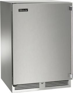 Perlick Signature Series 24-Inch Left-Hinge Outdoor Undercounter Dual Zone Refrigerator/Wine Reserve - Stainless Steel Solid Door - HP24CO-4-1L