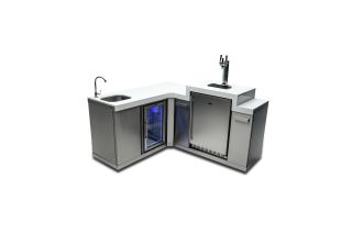 Mont Alpi Beverage Center w/ 90 Degree Corner & Kegerator - MA-BEV90KEG