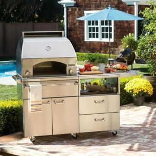 Lynx Professional Napoli 30-Inch Propane Outdoor Pizza Oven On Mobile Kitchen Cart LP-LPZAF