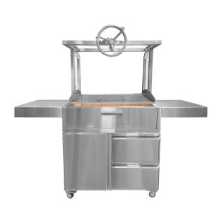 Turbo 39" Freestanding Santa Maria Charcoal Grill - 39SANTAMARIA / 5BRNCART
