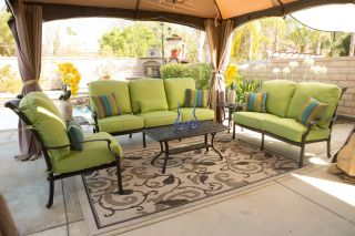 4pc Ariana Set (with decorative pillows and 2 accent tables)