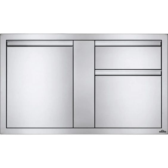 Napoleon 42-Inch Stainless Steel Large Single Door and Waste Bin Drawer With Paper Towel Holder - BI-4224-1D1W