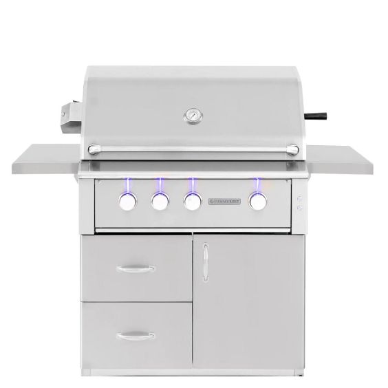 Summerset Alturi 36-in 3 Burner Cart Model Natural Gas Grill w/ Stainless Steel Burners & Rotisserie - ALT36T-NG / CART-ALT36