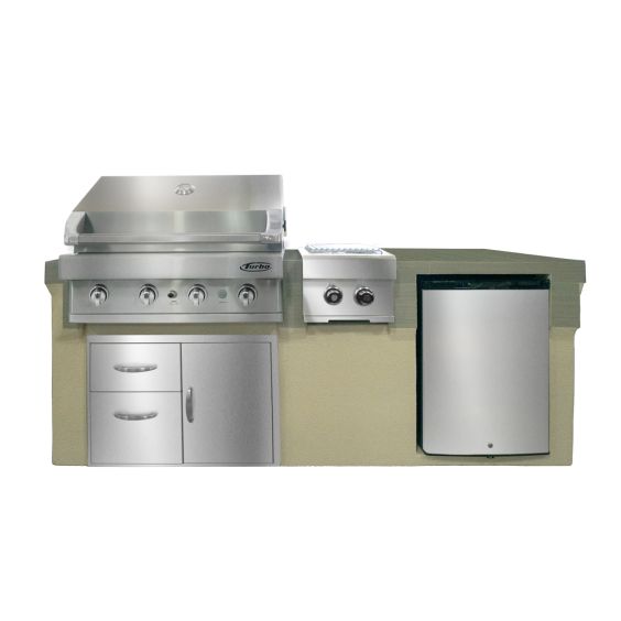 Privado 7-Foot Island with Turbo Grill, Access Door, Cooler and Double Side Burner - ISL-PRIV