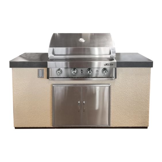 Tatum 6-Foot Island with Turbo, Turbo Elite, Teppan, or Turbo Charcoal Grill and Double Access Doors or Door / Drawer Combo