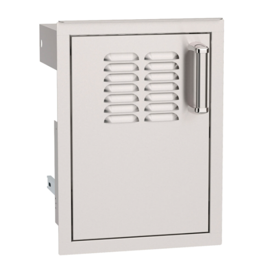 Fire Magic Premium Flush 14-Inch Left-Hinged Soft Close Louvered Single Access Door With Propane Tank Storage - 53820SC-TL