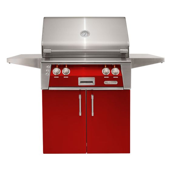 Alfresco ALXE 30-inch Freestanding Gas Grill with Sear Zone &amp; Rotisserie - Natural Gas - Carmine Red-Gloss - ALXE-30SZC-NG-S3002