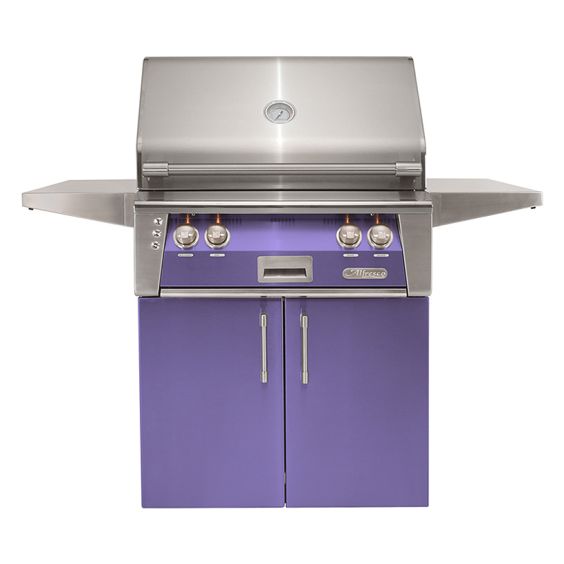Alfresco ALXE 30-inch Freestanding Gas Grill with Sear Zone &amp; Rotisserie - Natural Gas - Blue Lilac-Gloss - ALXE-30SZC-NG-S4005