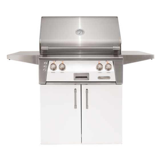 Alfresco ALXE 30-inch Freestanding Gas Grill with Sear Zone &amp; Rotisserie - Natural Gas - Signal White-Matte - ALXE-30SZC-NG-SM9003