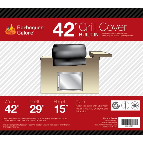42" Universal Grill Cover Built-in