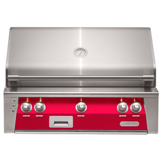 Alfresco ALXE 36-inch Built-In Gas Grill with Sear Zone &amp; Rotisserie - Propane - Raspberry Red-Gloss - ALXE-36SZ-LP-S3027