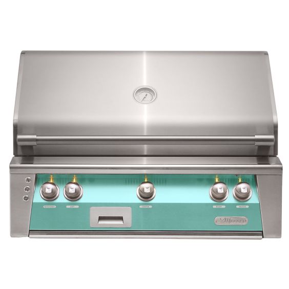 Alfresco ALXE 36-inch Built-In Gas Grill with Sear Zone &amp; Rotisserie - Propane - Light Green-Gloss - ALXE-36SZ-LP-S6027