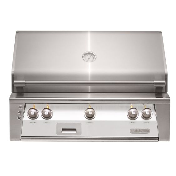Alfresco ALXE 36-inch Built-In Gas Grill with Sear Zone &amp; Rotisserie - Natural Gas - Signal White-Gloss - ALXE-36SZ-NG-S9003
