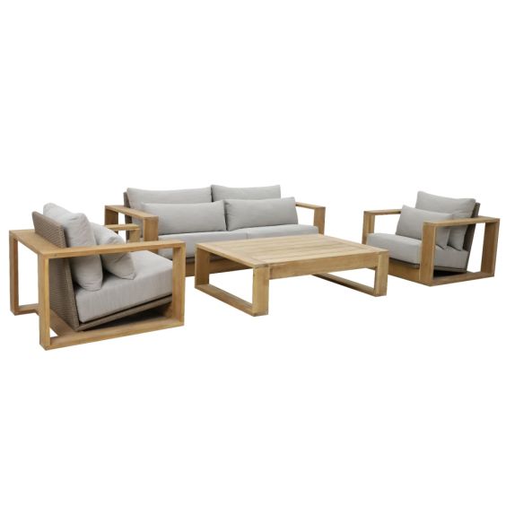 4-Piece Carre Lounge Set w/ Olefin Fabric