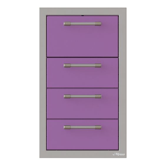 Alfresco Triple Drawer and Paper Towel Holder Combo - Blue Lilac-Gloss - AXE-3DRTH-SC-S4005