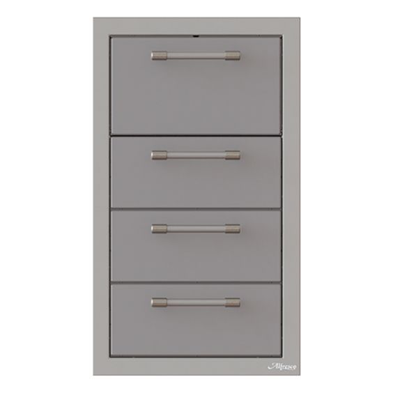 Alfresco Triple Drawer and Paper Towel Holder Combo - Signal Grey-Gloss - AXE-3DRTH-SC-S7004