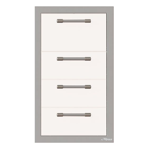 Alfresco Triple Drawer and Paper Towel Holder Combo - Signal White-Matte - AXE-3DRTH-SC-SM9003