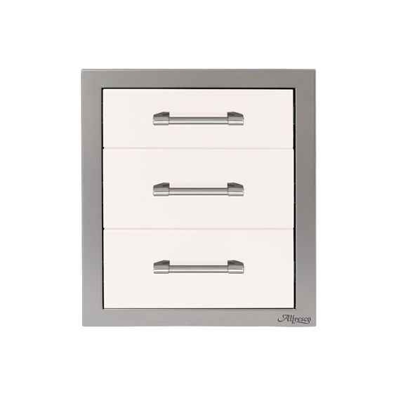 Alfresco 17-Inch Stainless Steel Soft-Close Triple Drawer - Signal White-Matte - AXE-3DR-SC-SM9003