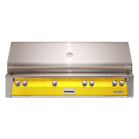 Alfresco ALXE 56-inch Built-In Jumbo Gas Grill with Sear Zone &amp; Rotisserie - Propane - Traffic Yellow-Gloss - ALXE-56BFG-LP-S1023