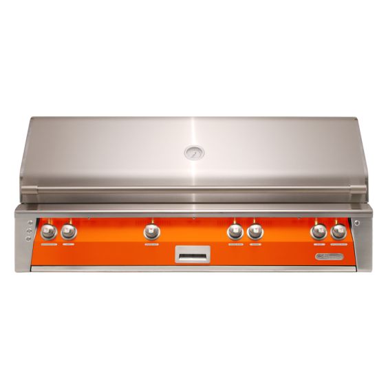 Alfresco ALXE 56-inch Built-In Jumbo Gas Grill with Sear Zone &amp; Rotisserie - Propane - Luminous Orange-Gloss - ALXE-56BFG-LP-S2005