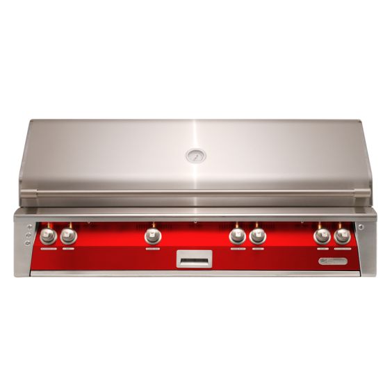 Alfresco ALXE 56-inch Built-In Jumbo Gas Grill with Sear Zone &amp; Rotisserie - Natural Gas - Carmine Red-Gloss - ALXE-56BFG-NG-S3002