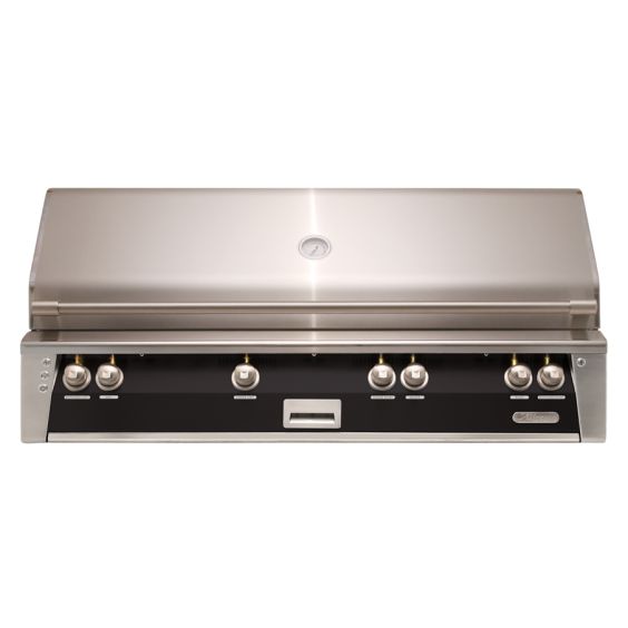 Alfresco ALXE 56-inch Built-In Jumbo Gas Grill with Sear Zone &amp; Rotisserie - Propane - Jet Black-Gloss - ALXE-56BFG-LP-S9005