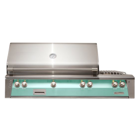 Alfresco ALXE 56-inch Built-In Deluxe Gas Grill with Side Burner, Rotisserie &amp; Sear Zone - Propane - Light Green-Gloss - ALXE-56SZ-LP-S6027