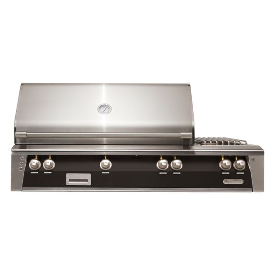 Alfresco ALXE 56-inch Built-In Deluxe Gas Grill with Side Burner, Rotisserie &amp; Sear Zone - Propane - Jet Black-Matte - ALXE-56SZ-LP-SM9005