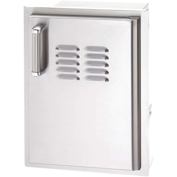 Fire Magic Premium Flush 14-Inch Right-Hinged Soft Close Louvered Single Access Door With Propane Tank Storage - 53820SC-TR