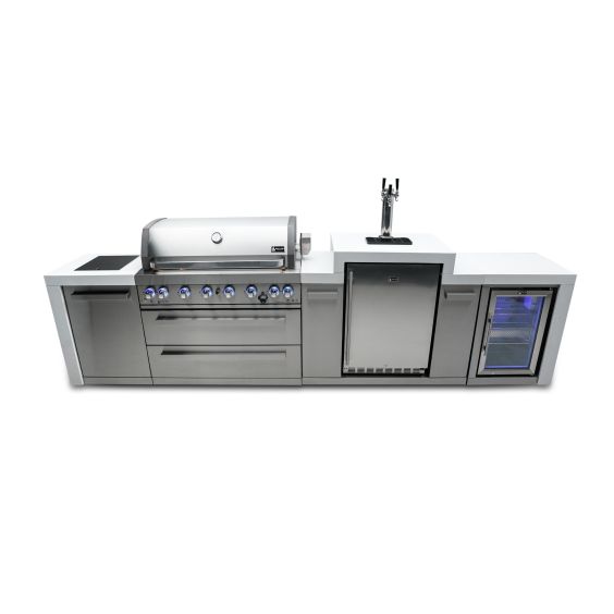 Mont Alpi 805 Deluxe Island w/ Kegerator &amp; Fridge Cabinet - MAi805-DKEGFC