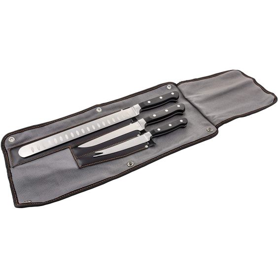 Oklahoma Joe&#039;s 5789579R04 Blacksmith 3-Piece Knife Set, Gray