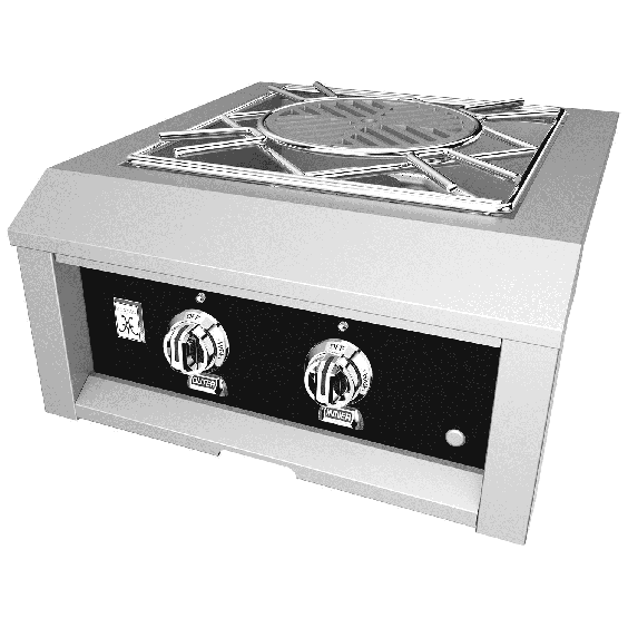 Hestan 24" Outdoor Power Burner-Black-Propane