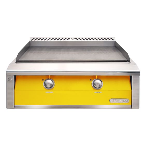 Alfresco 30-Inch Built-In Gas Griddle - Propane - Traffic Yellow-Gloss - AXE-30GT-LP-S1023